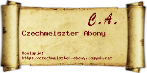Czechmeiszter Abony névjegykártya